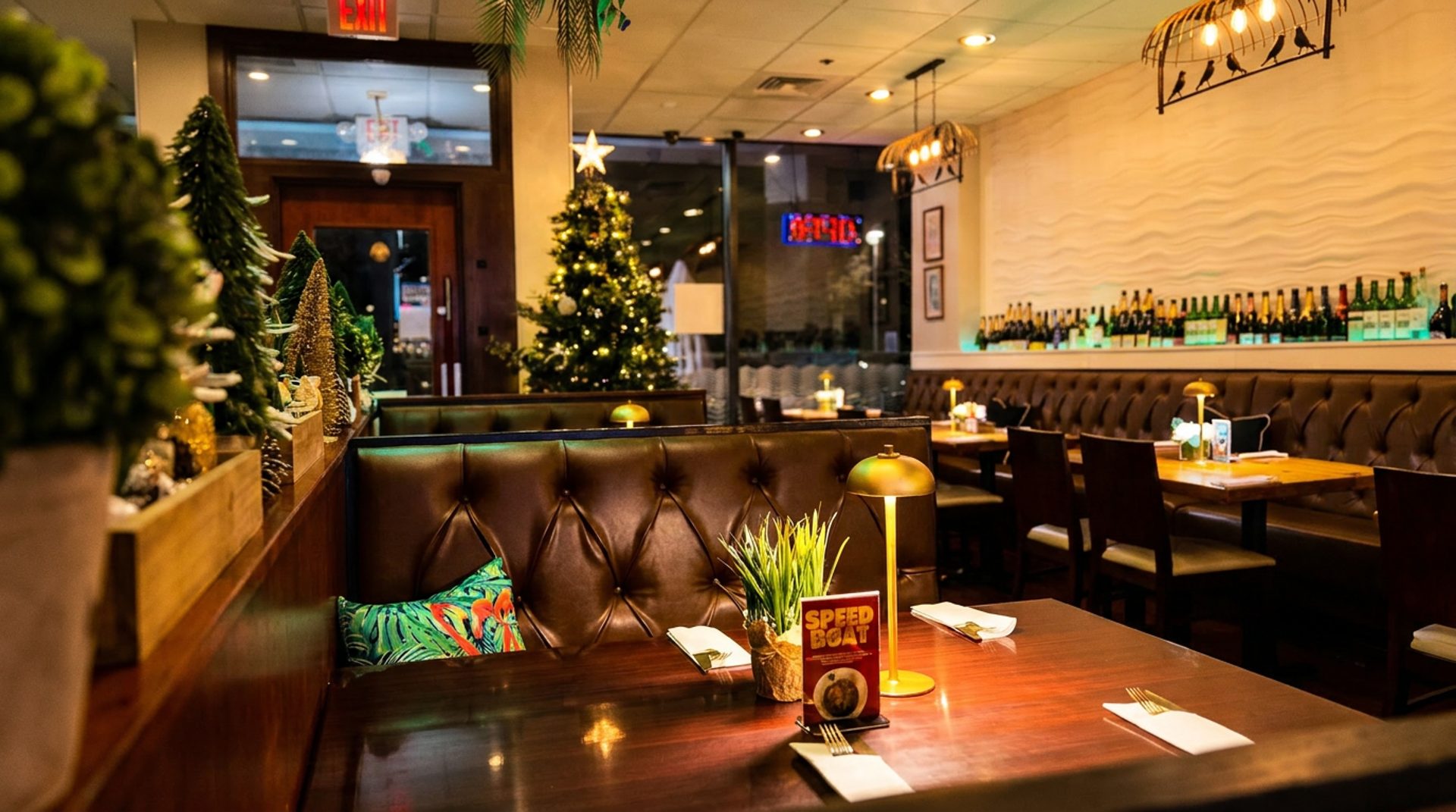 Leather booths on Worldgate Drive